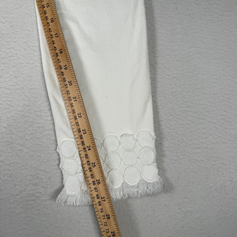 Lilly Pulitzer White Cropped Eyelet Hem Jeans - Picture 7 of 10
